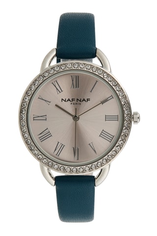 Polyurethaan Quartz Horloge - Nachtblauw en Zilverkleurig