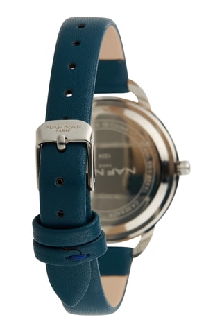 Polyurethaan Quartz Horloge - Nachtblauw en Zilverkleurig