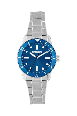 Quartz Horloge van Staal - Zilverkleurig en Blauw