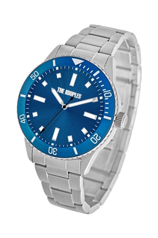 Quartz Horloge van Staal - Zilverkleurig en Blauw
