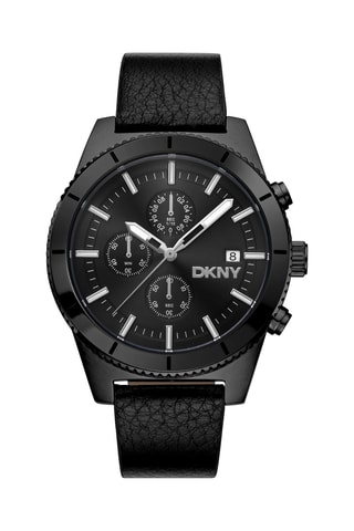 Relógio de quartzo em couro Everyday - Cronógrafo - Preto