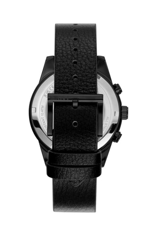 Relógio de quartzo em couro Everyday - Cronógrafo - Preto