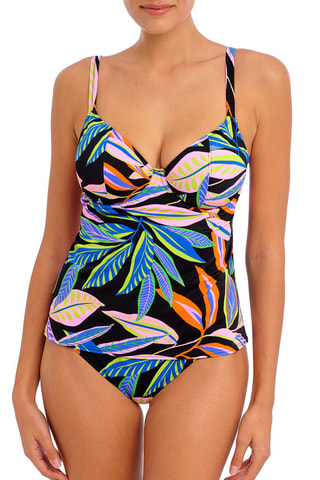 Haut de maillot Desert - Noir et bleu pétrole - Freya Swim