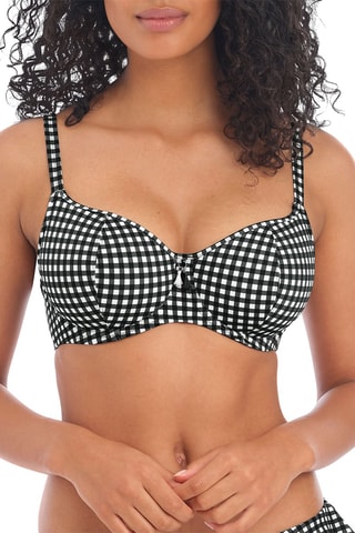 Haut de maillot Check - Noir et blanc - Freya Swim