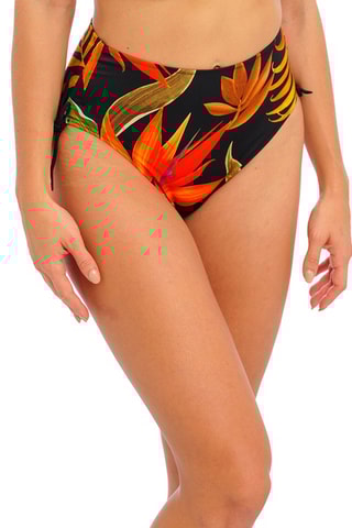 Bas de maillot taille haute Pichola - Noir et orange - Fantasie Swim