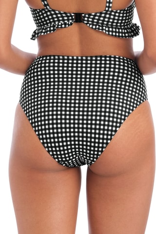 Bas de maillot taille haute Check in - Noir et blanc - Freya Swim