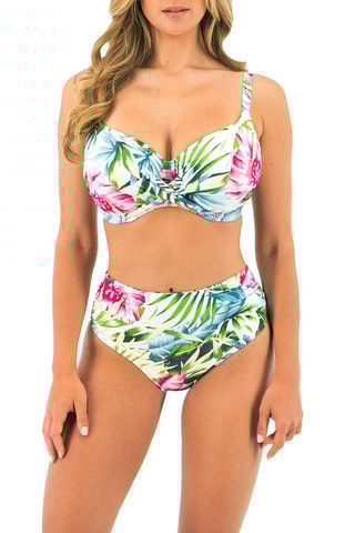 Bas de maillot taille haute Langkawi - Blanc et vert - Fantasie Swim
