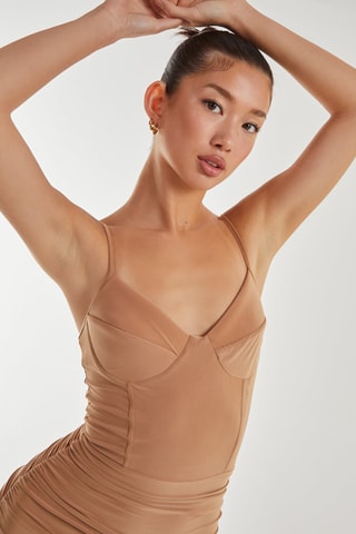 Robe fourreau - Camel