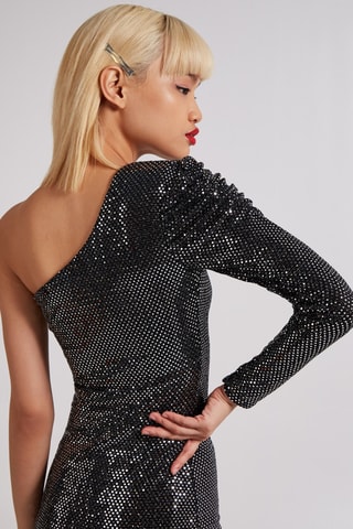 Robe asymétrique - Noir et argenté