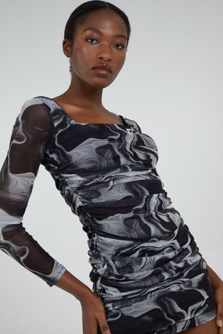 Robe fourreau - Noir et gris