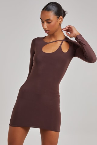 Robe fourreau - Marron