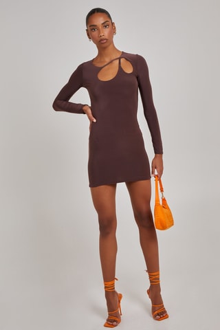 Robe fourreau - Marron