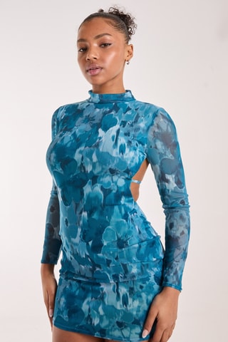 Robe fourreau - Bleu canard