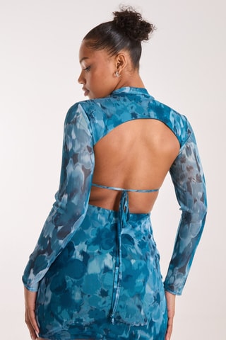 Robe fourreau - Bleu canard