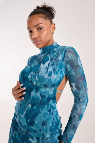 Robe fourreau - Bleu canard
