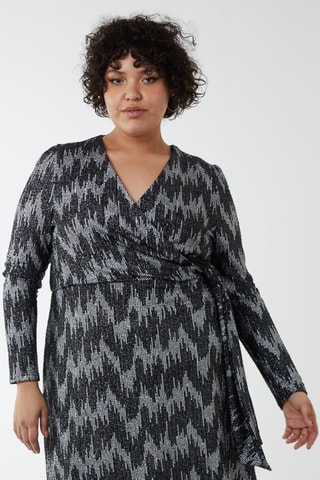 Robe portefeuille - Noir et gris