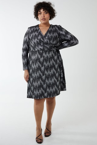 Robe portefeuille - Noir et gris