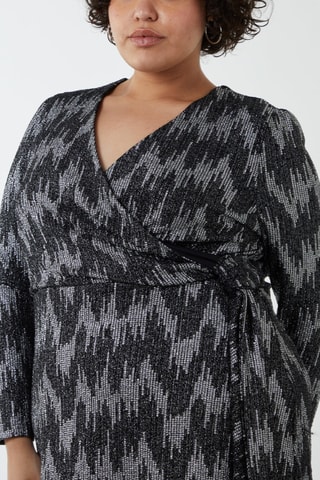 Robe portefeuille - Noir et gris
