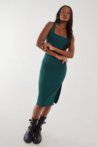 Robe midi - Bleu pétrole