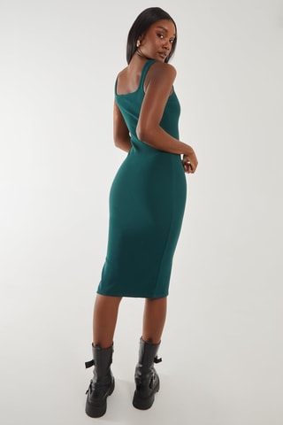 Robe midi - Bleu pétrole