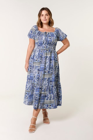 Robe midi - Bleu