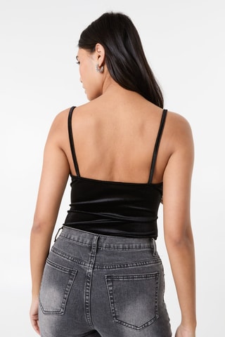 Body en velours - Noir