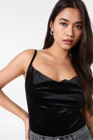 Body en velours - Noir