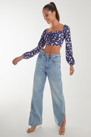 Crop top - Bleu