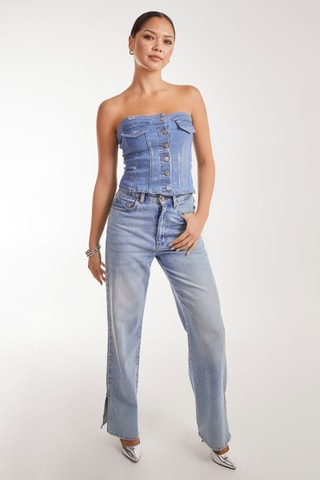 Bustier en jean - Bleu