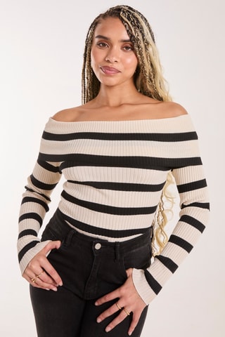 Pull - Beige et noir