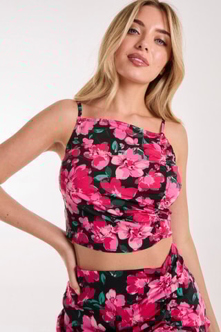 Crop top - Noir et rose