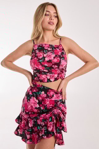 Crop top - Noir et rose