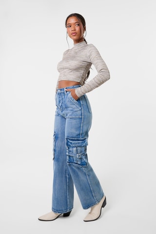Top - Kaki chiné