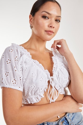 Boléro en broderie anglaise - Ivoire