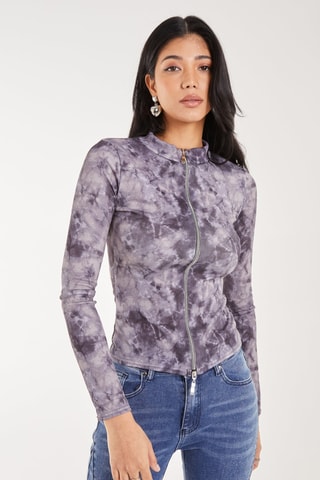 Gilet tie and dye - Gris et bleu