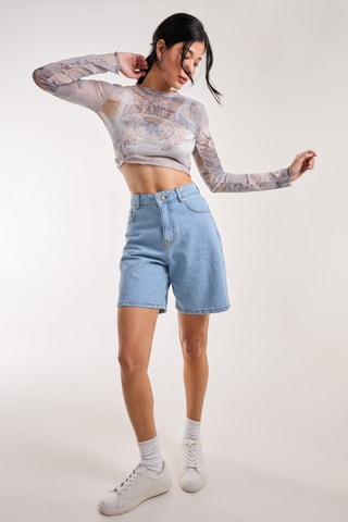 Crop top - Gris et bleu