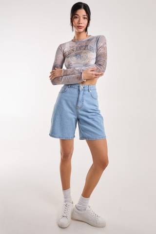 Crop top - Gris et bleu