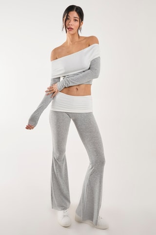 Crop top - Blanc et gris chiné