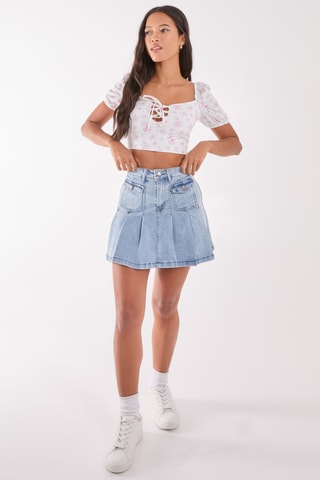 Crop top - Blanc et rose