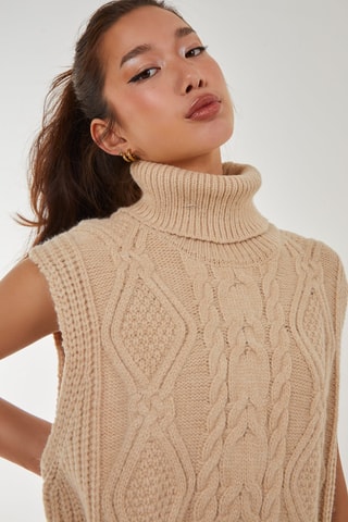 Pull sans manches - Beige