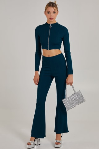 Crop top - Bleu canard
