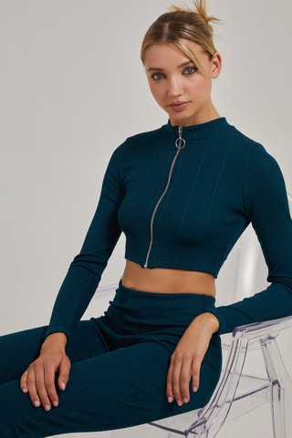 Crop top - Bleu canard