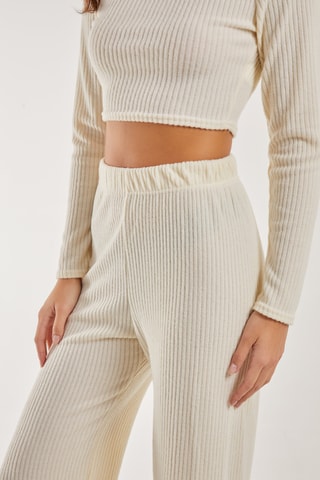 Pantalon taille élastique - Ivoire