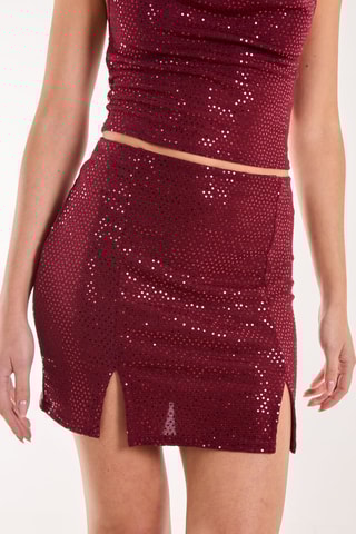 Minijupe taille haute - Bordeaux