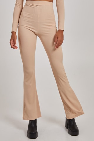 Pantalon taille haute - Beige