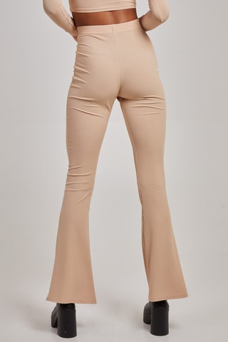 Pantalon taille haute - Beige