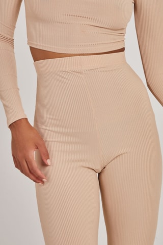 Pantalon taille haute - Beige