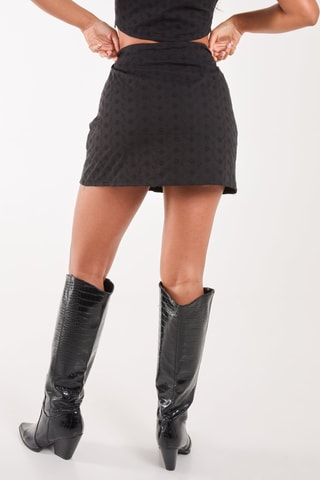 Minijupe en broderie anglaise taille haute - Noir