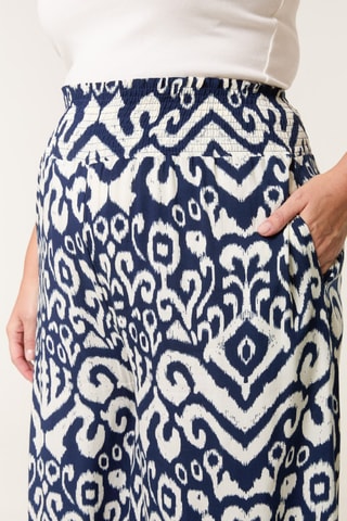 Pantalon palazzo - Bleu marine et écru