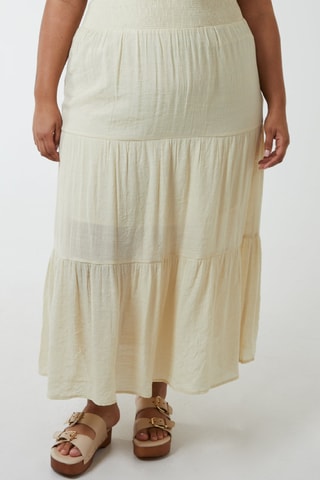 Jupe longue taille haute - Beige